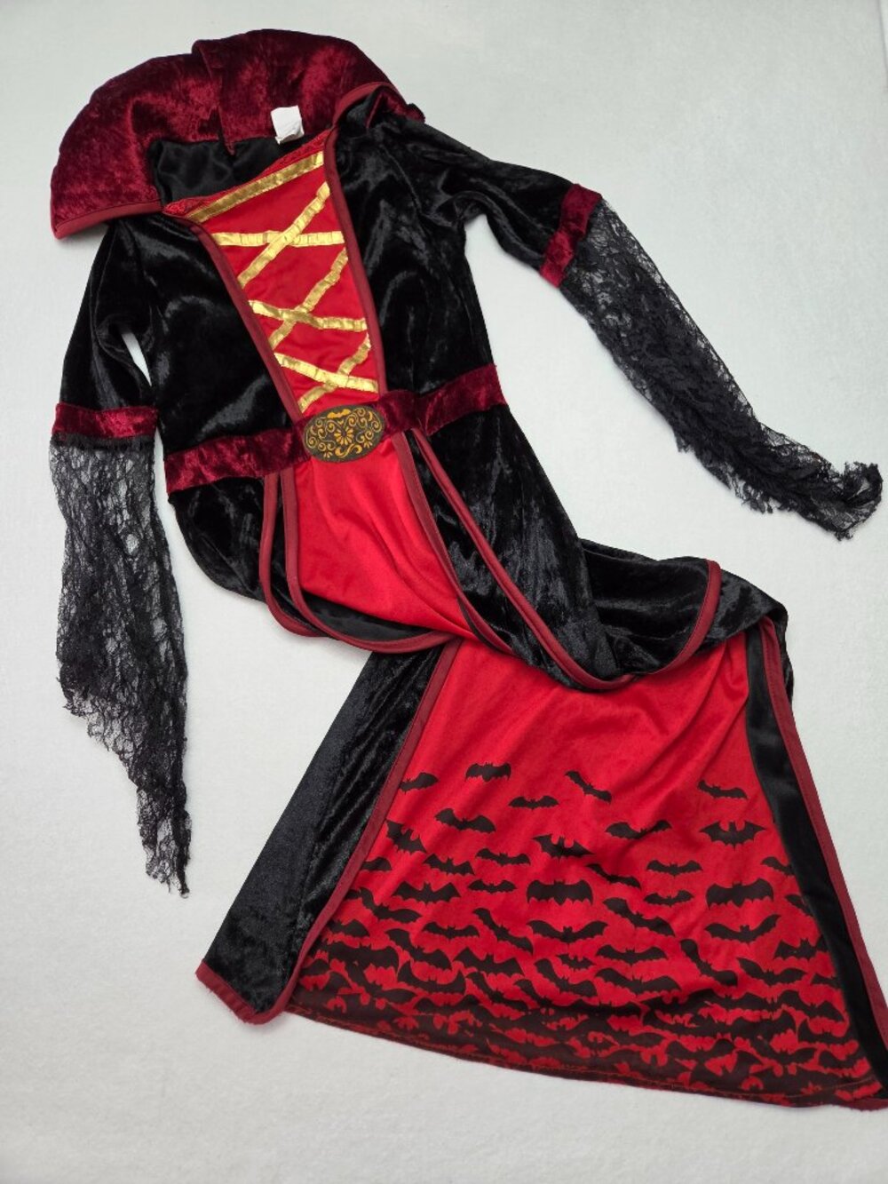 Spooktacular Creations Girls Royal Vampiress Costume Size Medium 8-10 Black Red